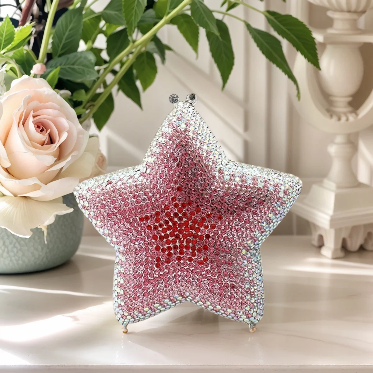 

Shiny Star Crystal Clutch Purse for Women Luxury Rhinestone Evening Bag Diamond Handbag for Prom Dating Cocktail