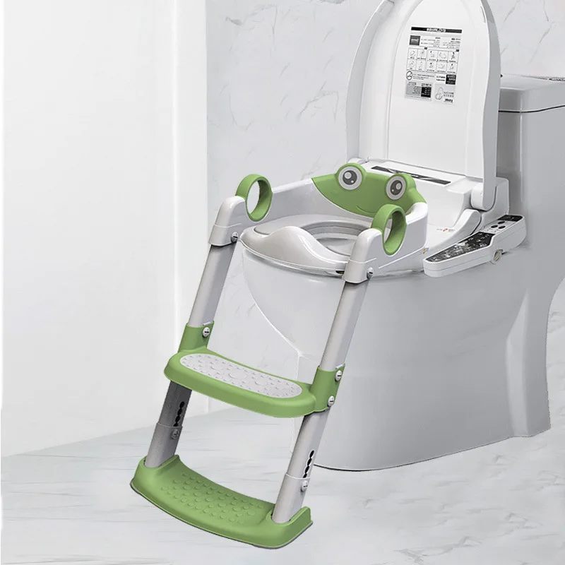 Siège de toilette d'entraînement de pot de bébé de coussin doux avec l'échelle de tabouret d'étape conception écologique