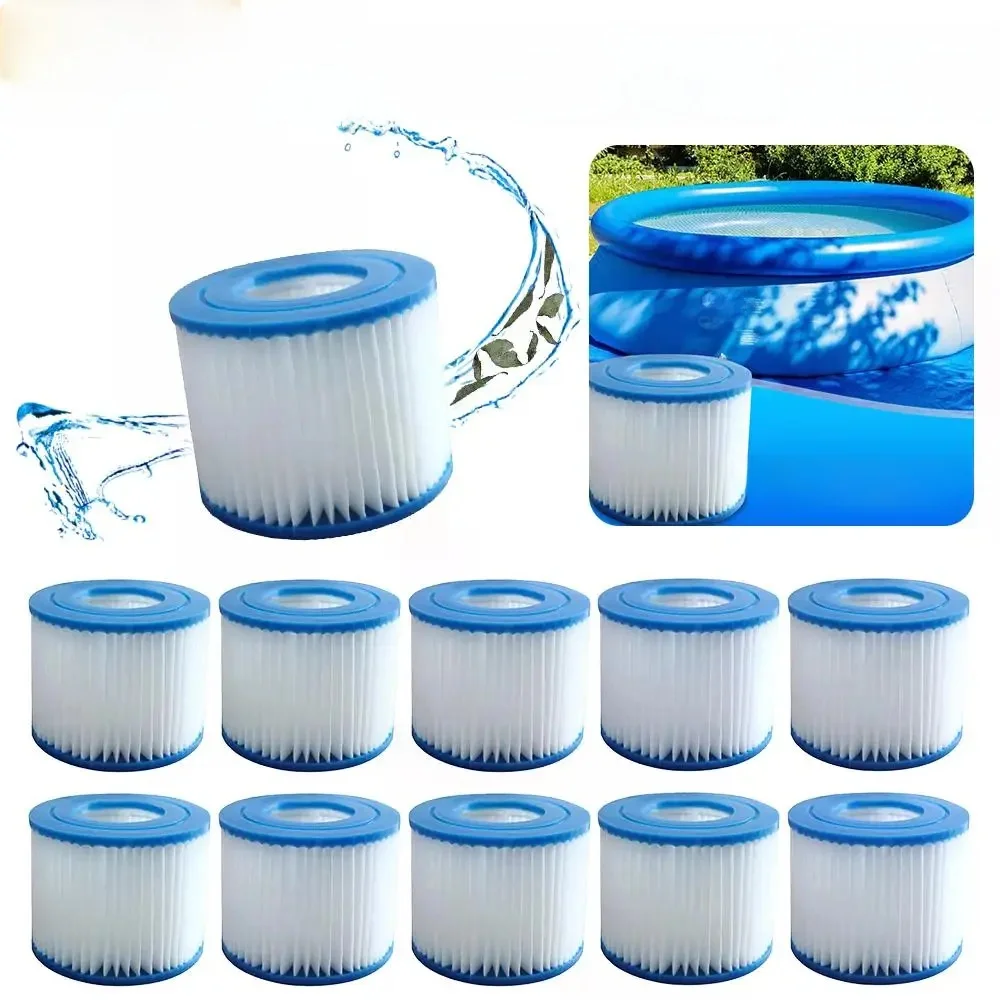 1-10 Stuks Vervanging Zwembad Filter Geschikt Voor Bestway Flowclear Formaat Vi Filter Cartridge Lay-Z-Spa - Miami Vegas Palm Veren - afbeelding 2