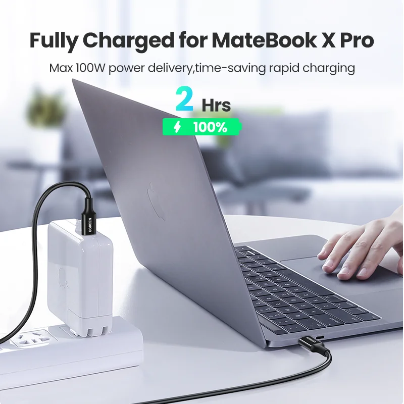 [Специальное предложение] Ugreen 100 Вт USB C к USB Type C кабель для Macbook Samsung Xiaomi 1,5 м 100 Вт 5A E-Marker Chip Быстрый USB-кабель Type C