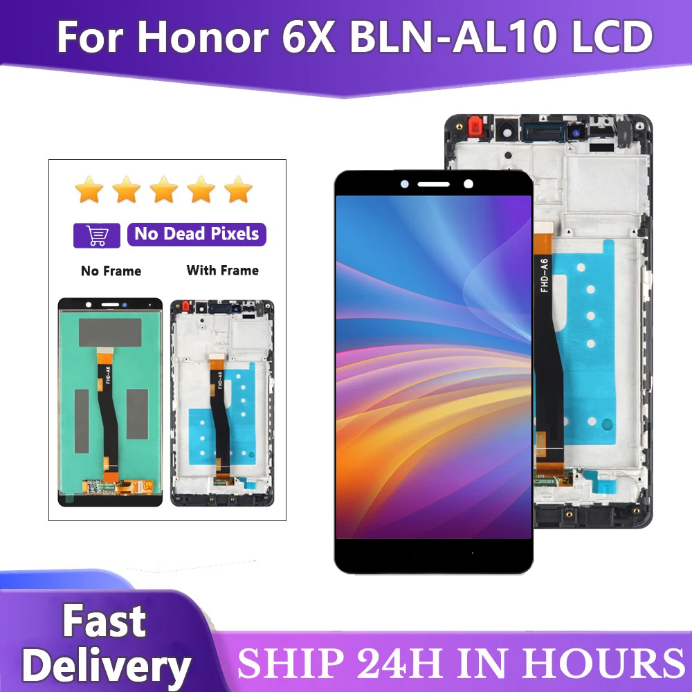 5.5 inch For Honor 6X BLN-L24 BLN-AL10 BLN-L21 BLN-L22 LCD Display Touch Screen Digitizer Assembly With Frame