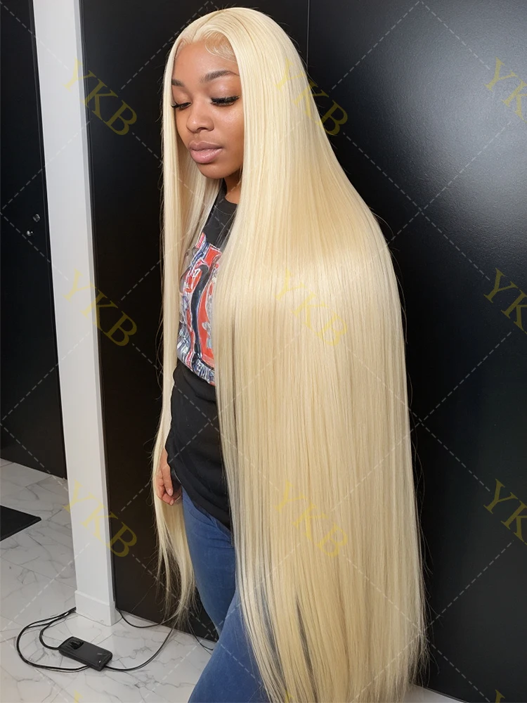 YKB 30 42 Inch 613 HD Lace Frontal Wig Silky Straight Blonde Colored 13x6 Lace Front Wigs Human Hair 13x4 Prebleached For Women