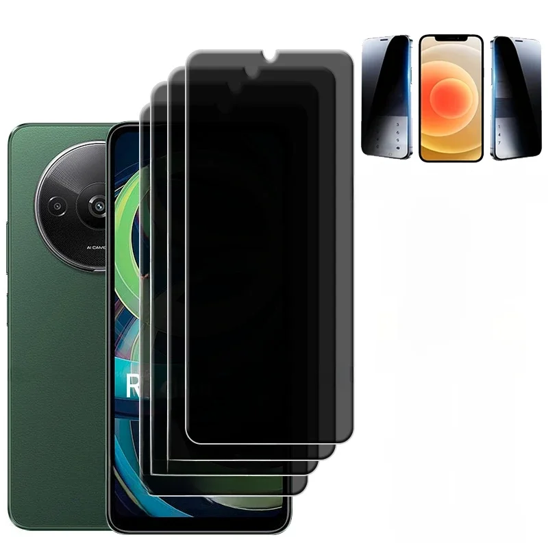 4szt Dla Redmi A3 Szkło Xiaomi Redmi A3 Szkło hartowane 9H Prywatność Anti-Spy Osłona Klej Ochraniacz ekranu Redmi A3 A3X — zdjęcie produktu 7