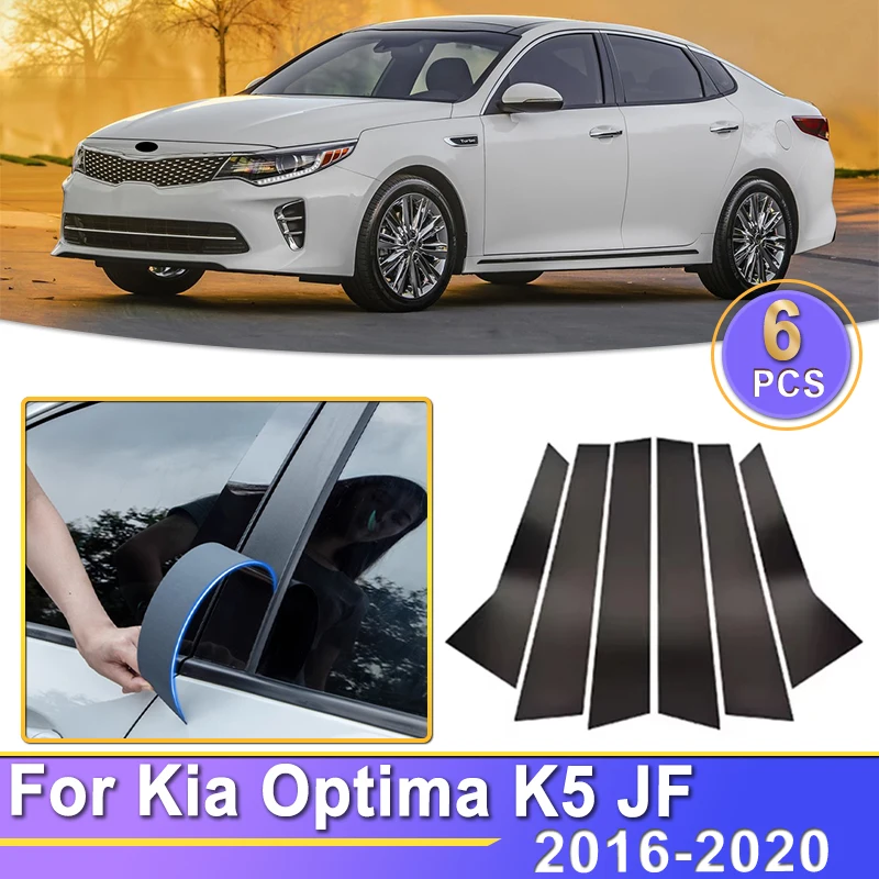 Window Trim Cover For Kia Optima K5 JF 2016~2020 2017 2018 Car Window Door Column B C Pillars Posts Cover Trim Auto Accessories