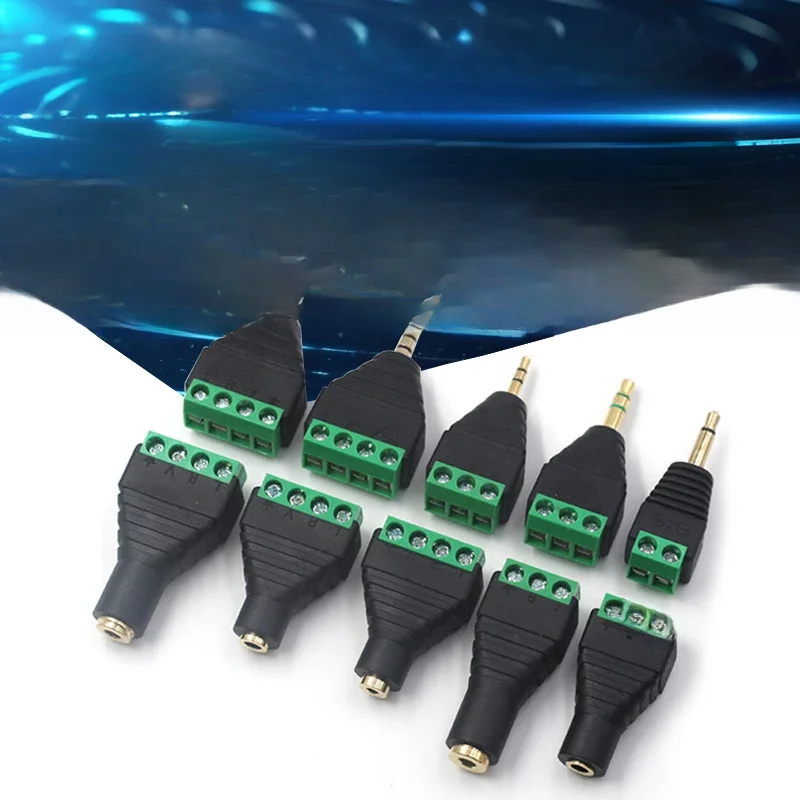 1-10 pièces 3.5mm 2.5mm 2/3/4 pôles prise mâle/prise femelle à connecteur de Terminal à vis Mono/stéréo 1/8 pouces prise Audio pour casque