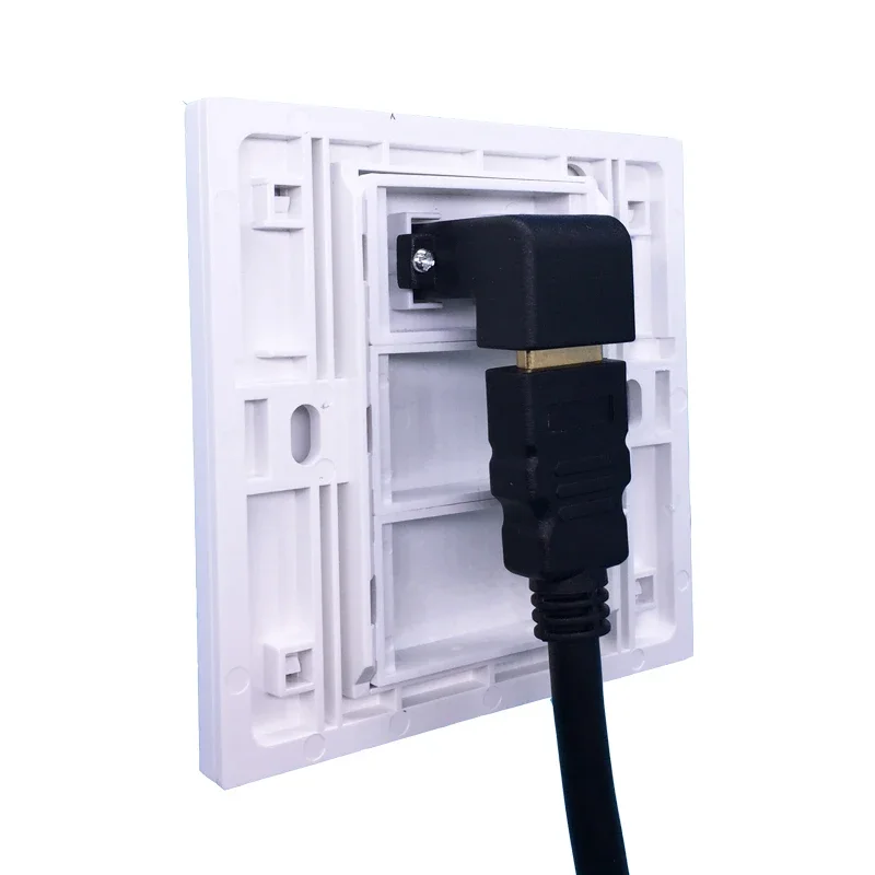 Biały kolor Kolanko HDMI2.0 Panel gniazdka ściennej Płyta czołowa w kształcie litery L Wtyczka zgodna z HDMI do projektora DVD PS — zdjęcie 2