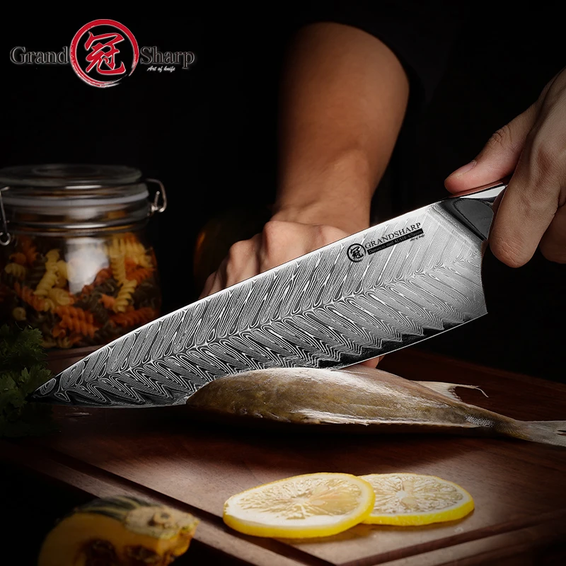 Chef Knife 67 Layers Japanese Damascus Kitchen Knives AUS10 Japanese Damascus Steel Slaughter Cooking Home Tools Rosewood Handle