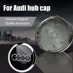 4pcs 77mm Car Wheel Hub Center Caps Auto Rim Covers For Audi Q7 4L0601170 Emblem Decoration Exterior Accessories