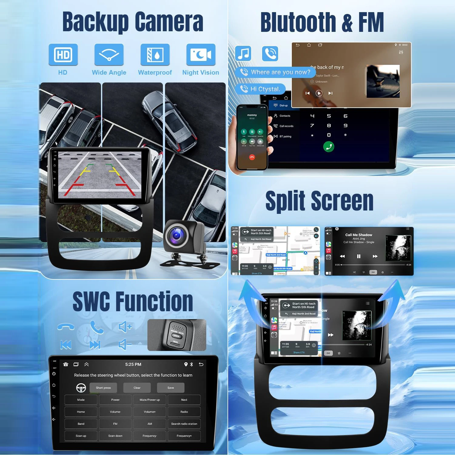 9-дюймовый беспроводной автомобильный радиоприемник для Dodge RAM 1500 2500 3500 2002-2005 Carplay Android Auto с сенсорным экраном Автомобильная стереосистема с резервной камерой WIFI