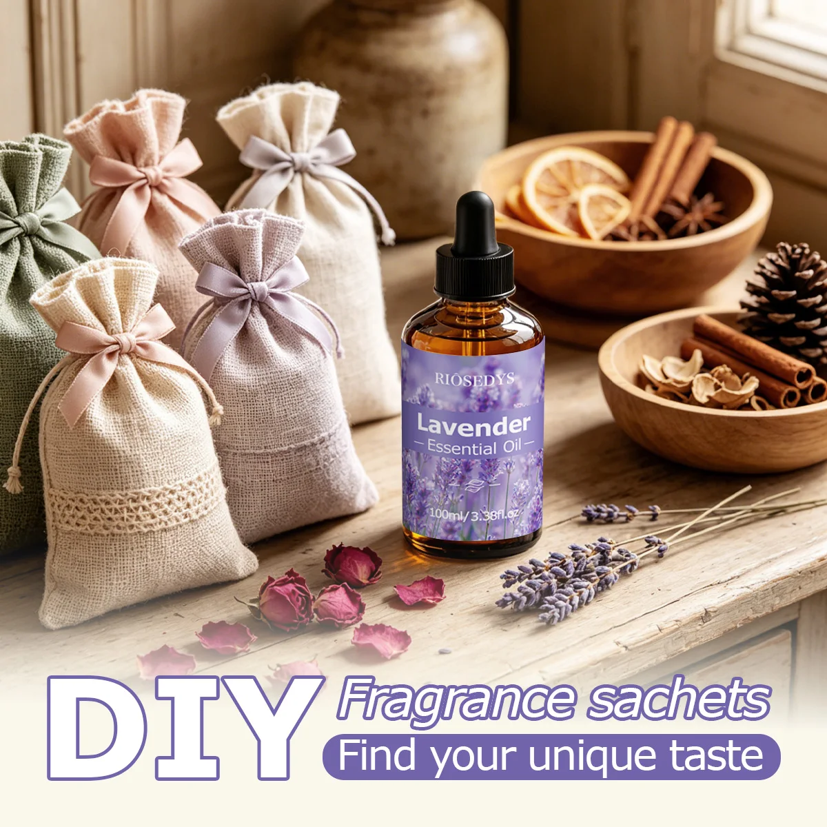 Lavendel-Ätherisches Öl, frisches Blumenduftöl für Diffusoren, DIY-Duftbasteleien und Aromatherapie, sanftes und entspannendes Aroma – Detail 2