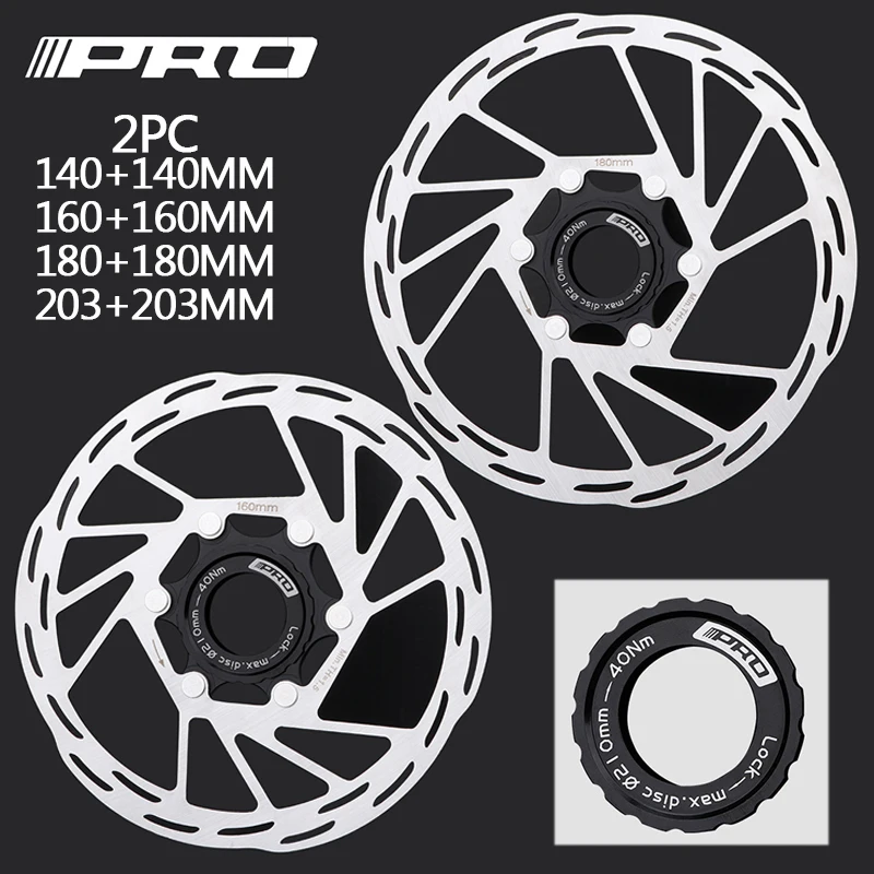 2PC Bicycle Centerlock Rotor Durable Bicycle Disc Brake Rotor 140/160/180/203mm Road MTB Hydraulic Brakes Rotors for Shimano 1PC 