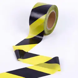 Self-Adhesive Warning Tape Yellow & Black Hazard Safety Striped Barricade Caution Tape For Floor Factory Stairs