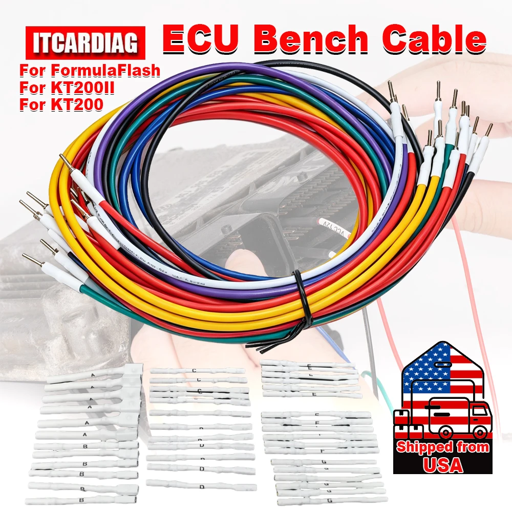 For FormulaFlash ECU Bench Cable ECU Programmer Flex Cable Kit KT200 ECU Pin Adapter KT200II Bench ECU Connector Ship from USA