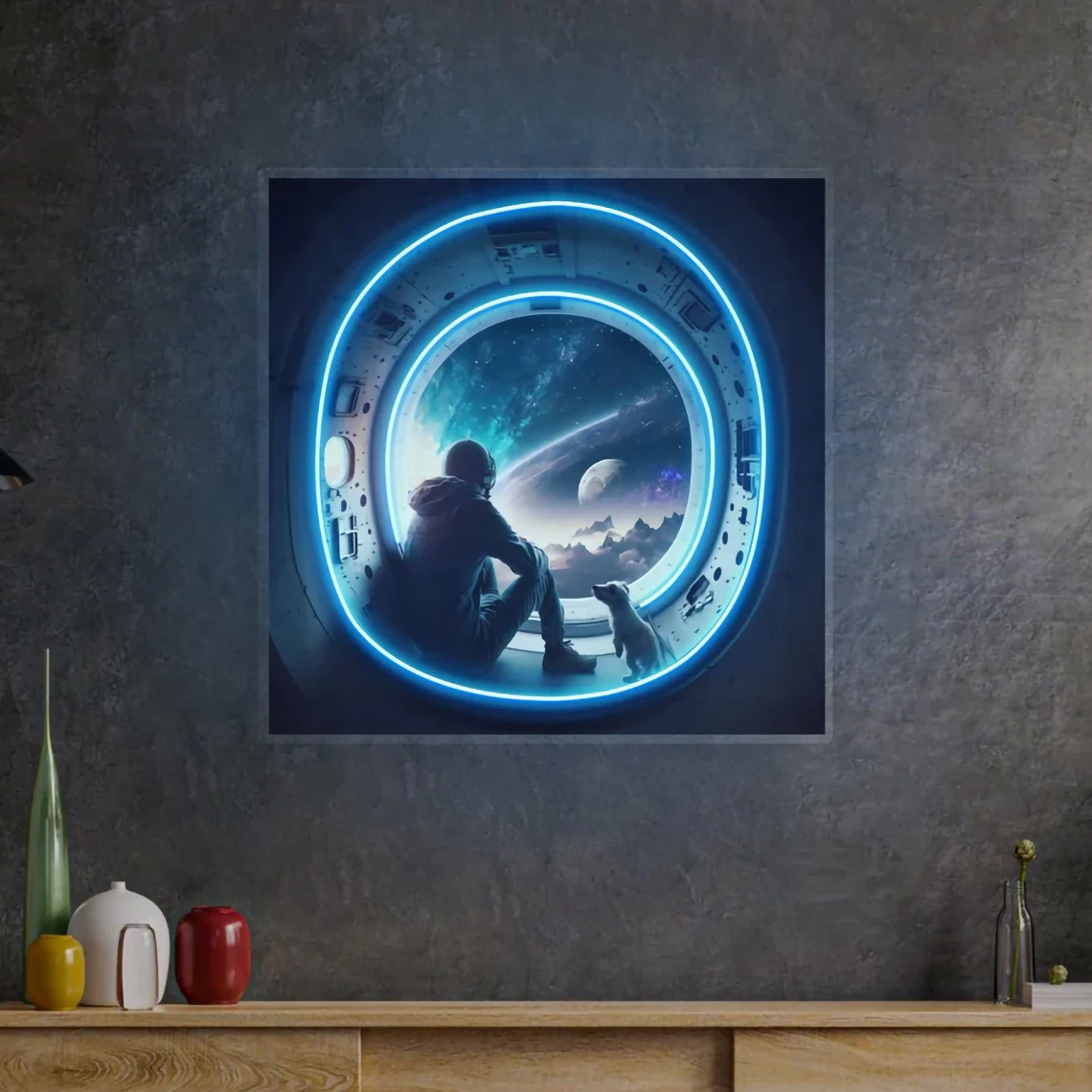 

Astronaut in the Spacecraft Neon Sign Family Office Wall Decor Aesthetic Wall Art Neon Pop Art Astronaut Bedroom Decor