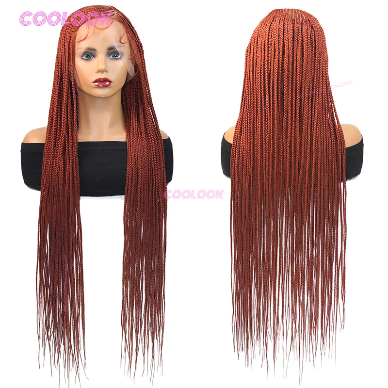 36-Zoll-Box-Part-Perücke mit Zöpfen, synthetische Perücke für Damen, Cornrow-Zopfperücken, Full-Lace-Perücke, geflochtene afrikanische Perücken, Cosplay – Detail 8