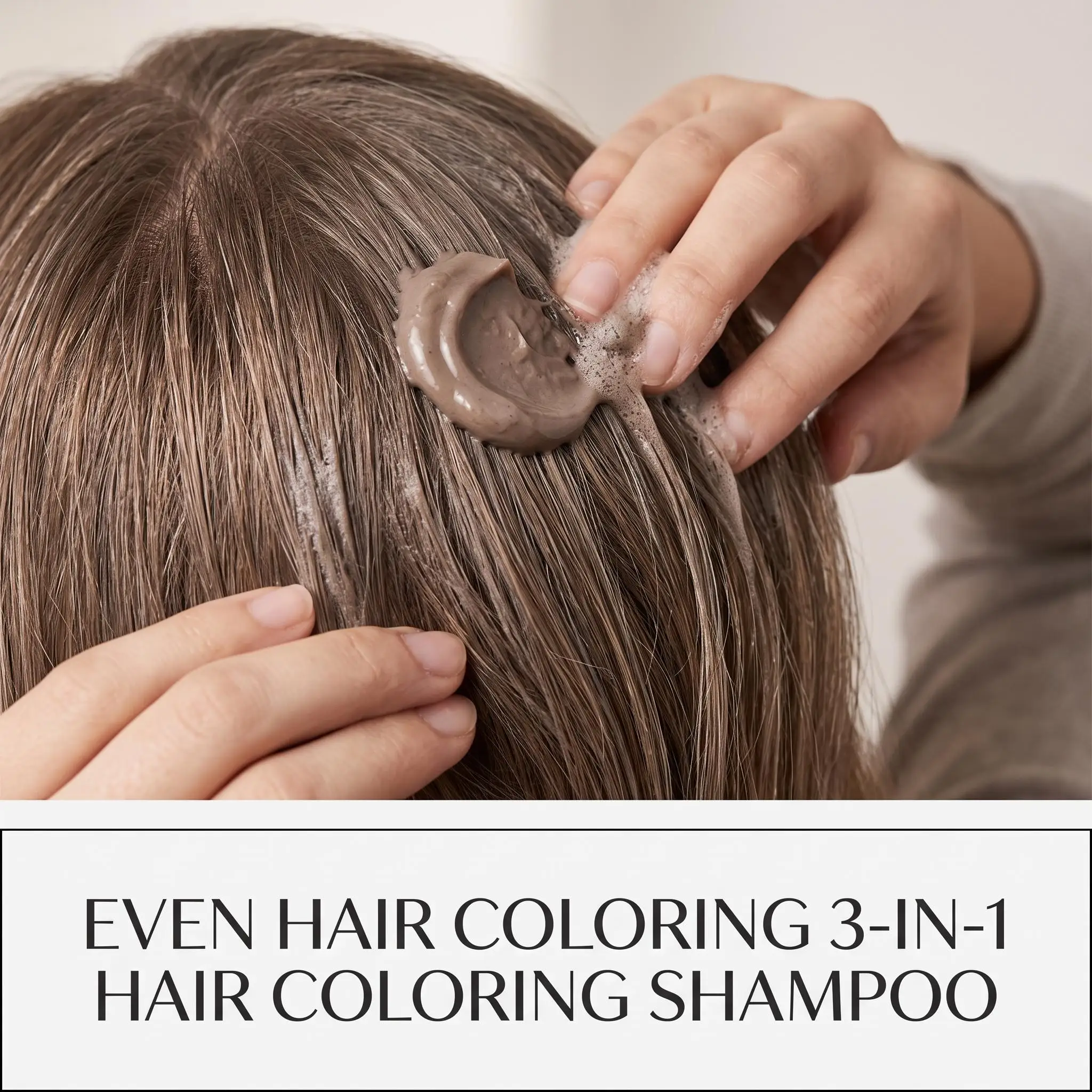 3 in 1 Hair Dye Shampoo for Gray Coverage Natural Herbal Ingredients Milk Tea Ash Brown Long-Lasting Color Deep Nourishing Cleaning Semi-Permanent Hair Color Shampoo