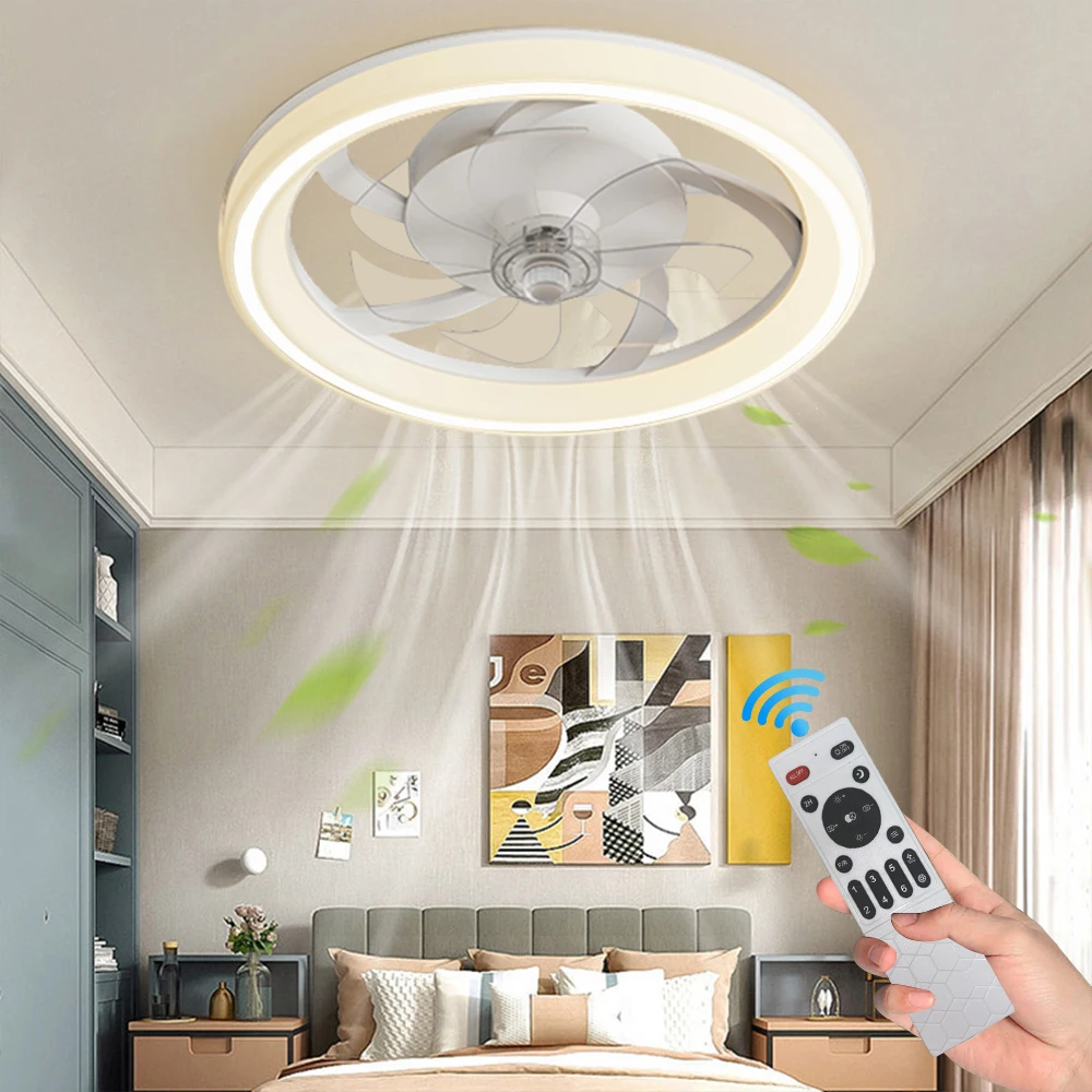 IRALAN Modern ceiling LED light fan Decoration home silent with remote control ceiling fan lamps for room kitchen bedroom