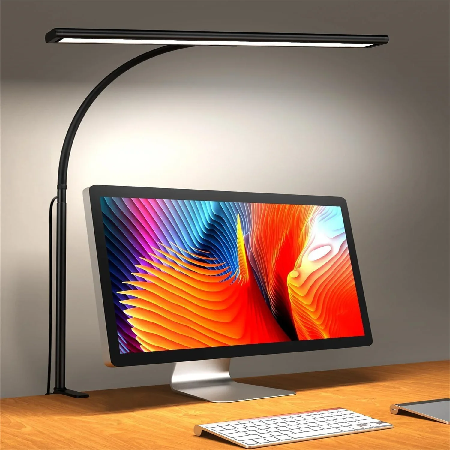 Lampa ekranowa LED, listwa świetlna do monitora, lampka na ekran komputera, bezstopniowa regulacja jasności, lampka biurkowa USB do biura, nauki, czytania. — zdjęcie 2