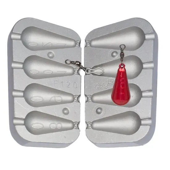 Molde de plomo de pesca de guisante con gancho Gr. Ganchos N ° 1 F 100, ganchos 80-90-100-120