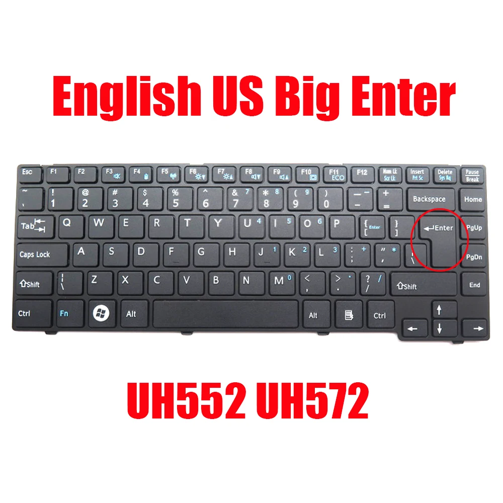 English US Laptop Keyboard For Fujitsu For LifeBook UH552 UH572 V132326AS1 CP579494-01 6037B0070201 V132326AS3 CP615704-01 New