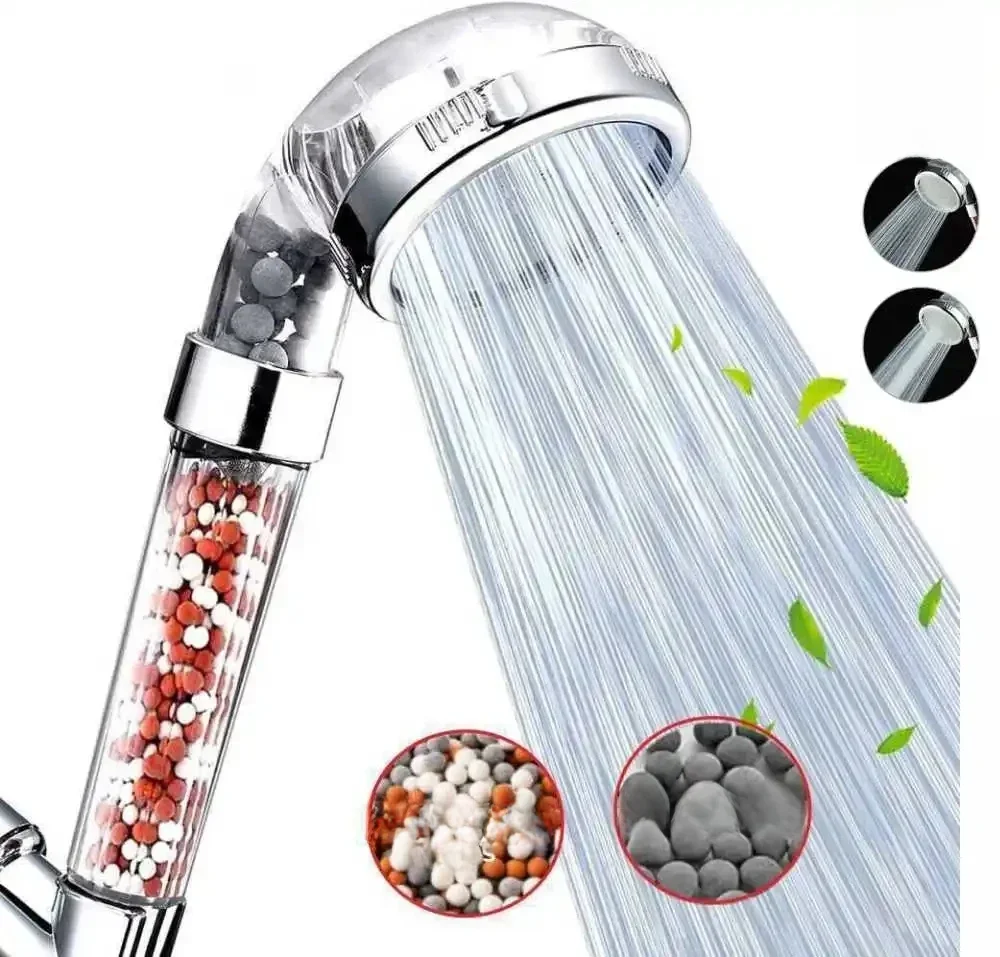 Pommeau de douche SPA haute pression, 3 fonctions, économie d'eau, pluie à main, accessoire de salle de bains, filtre à anions, douche