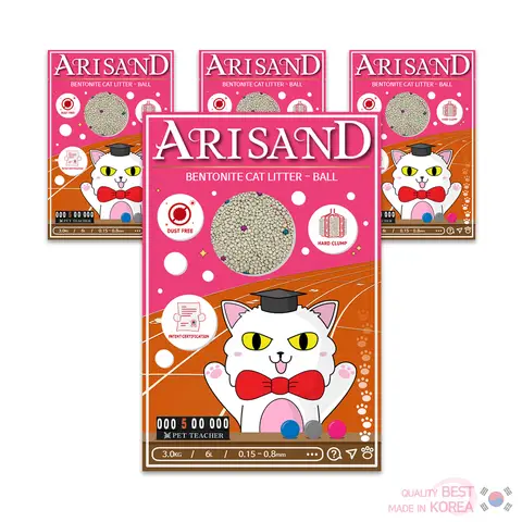 아리샌드 볼 벤토나이트 고양이모래 3kg 6L 4개 , CatLitter , ARISAND