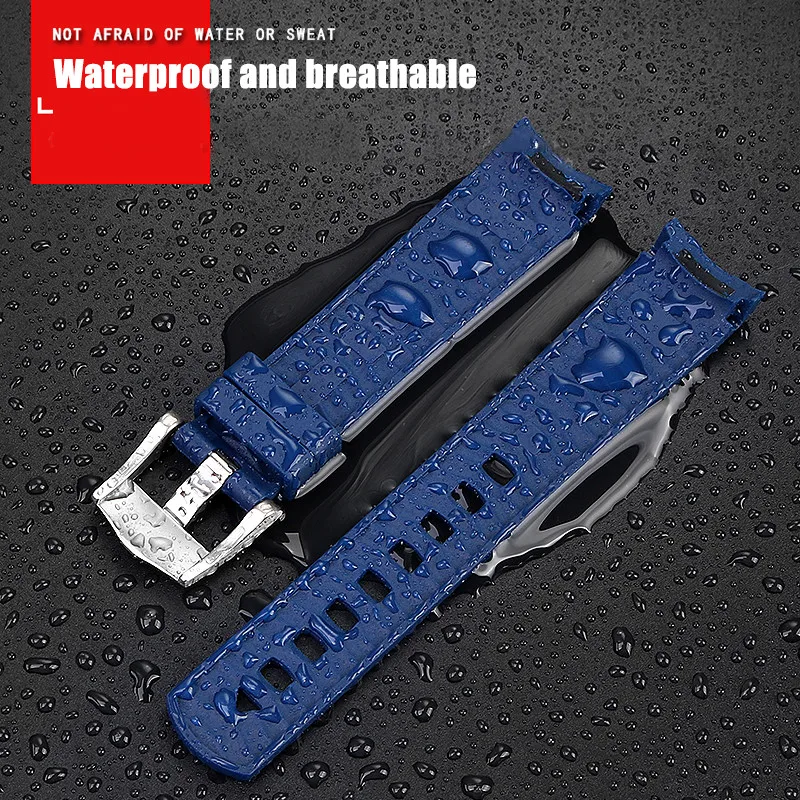 Strap for Omega Seamaster 300 PLANET OCEAN Curved End Rubber Silicone Watch Band Men Waterproof Diving Wrist Bracelet 20mm 22mm