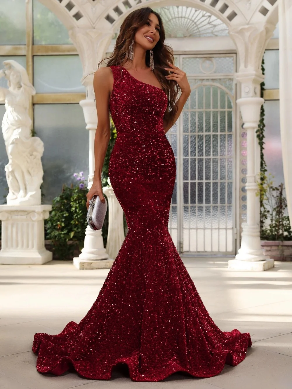 Vestido de fiesta de sirena con lentejuelas, traje elegante y Sexy, sin mangas, Espalda descubierta, cremallera, hasta el suelo, Formal, personalizado, 2024