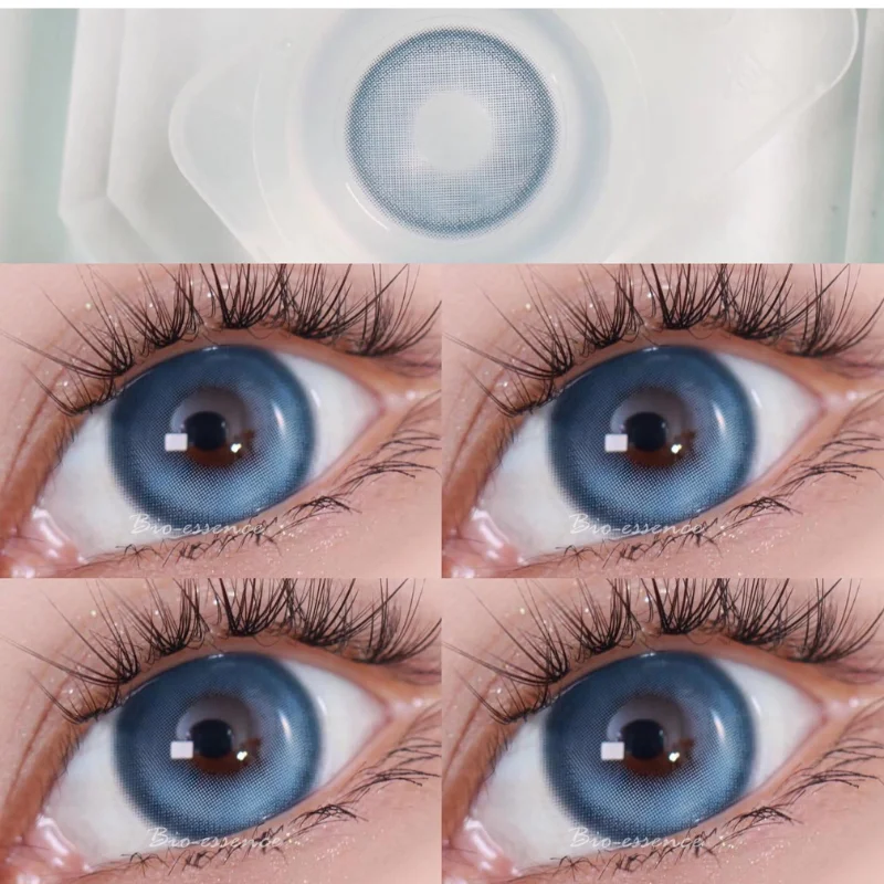 Bio-essence 1 Pair Big Eye Korean Lenses Colored Contact Lenses with Degree Myopia Lenses Green Lenses Black Lenses Prescription