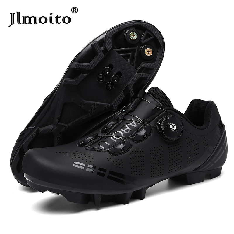 MTB Shoes Cycling Shoes Men Road Bike Sneakers Women Waterproof Racing Bicycle Shoes Black SPD Cleats Speed Shoes Lockless Male