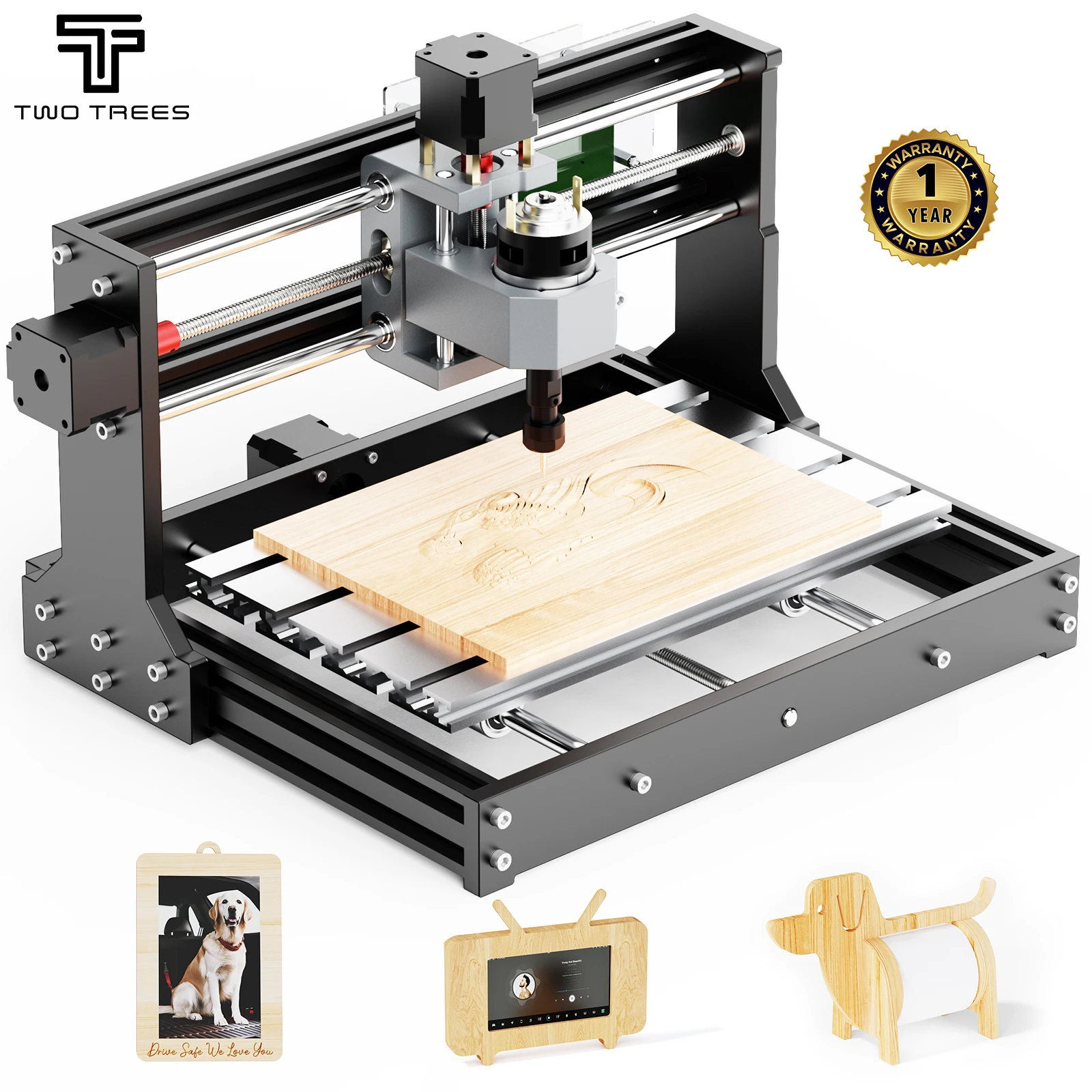 TWOTREES CNC Router TTC3018 With ER11 CNC Engraving Machine Acrylic PCB Carving Cutting 3 Axis DIY Wood Router Laser Engraver