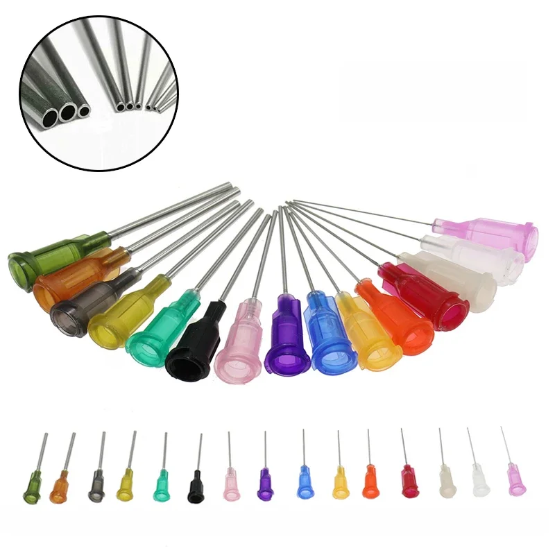 50pcs 12mm pointes de précision distributeur de liquide seringue aiguilles conseils 304 14G -30G conseils de jauge distribution de colle