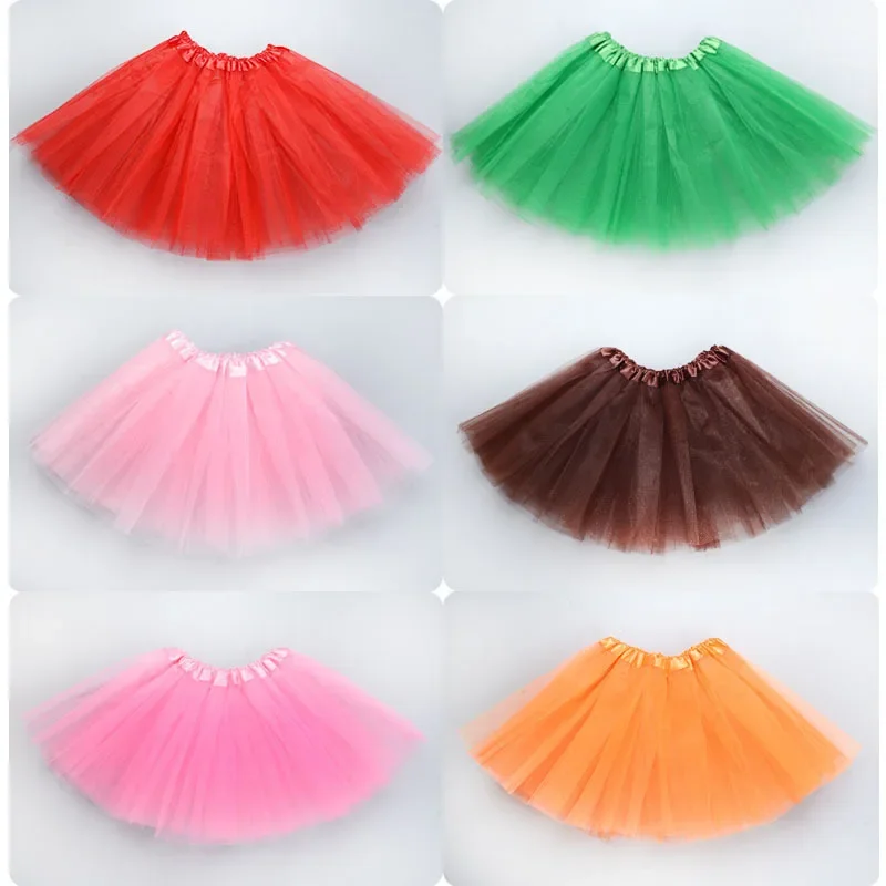Dziewczynka Elastyczny strój baletowy Tutus Mini spódniczka na przyjęcie urodzinowe Taniec 3-warstwowa tiulowa spódniczka Tutu dla dzieci Księżniczka 2-8 lat Dziewczynki — zdjęcie 2