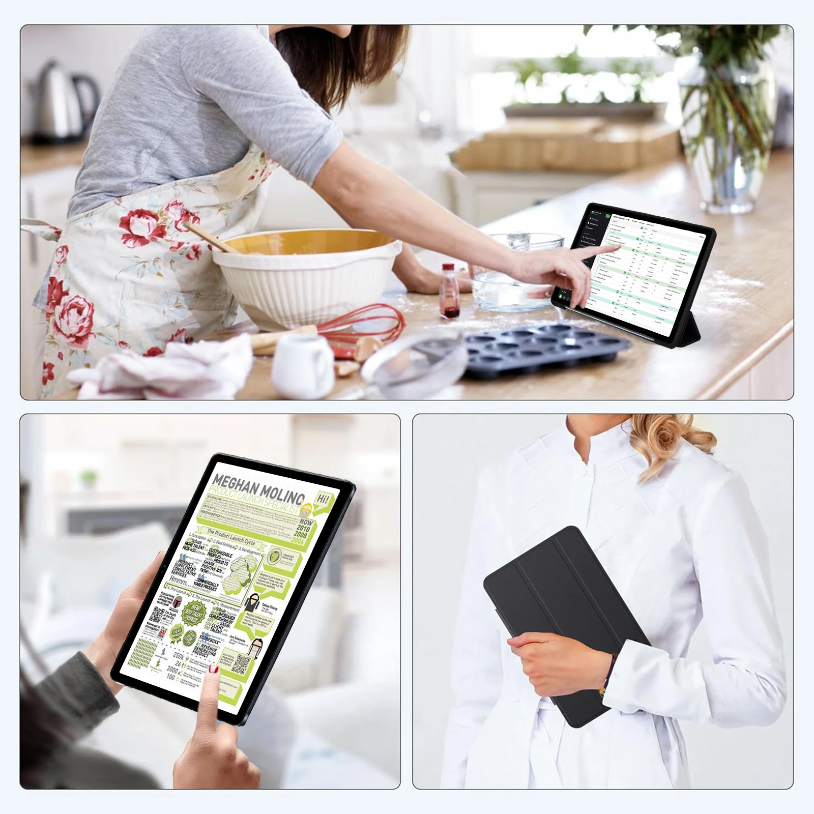 A7L Tablet Android 14 da 10.1 pollici 14GB RAM 64GB ROM Processore Octa-Core HD IPS WiFi Custodia protettiva Penna Tastiera Mouse Cuffie PC