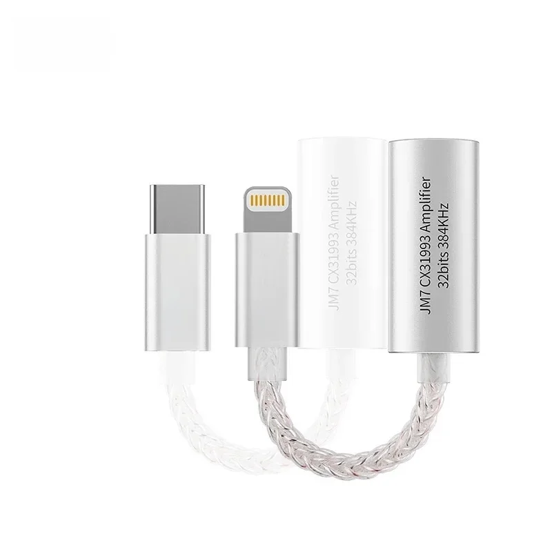 JCALLY-Câble audio numérique JM7 USB VopeC, Light-ning vers 3.5mm, radiateur CX31993 pour Android, adaptateur Apple, décodeur d'ampli 32 bits, 384KHz
