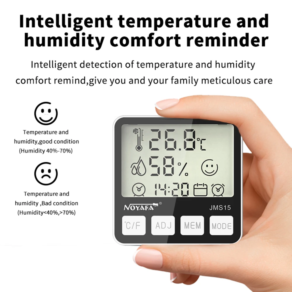 NOYAFA Mini Thermometer Hygrometer LCD Digital Temperature Humidity Gauge Sensor Weather Station  Meter For Indoor Home Tool