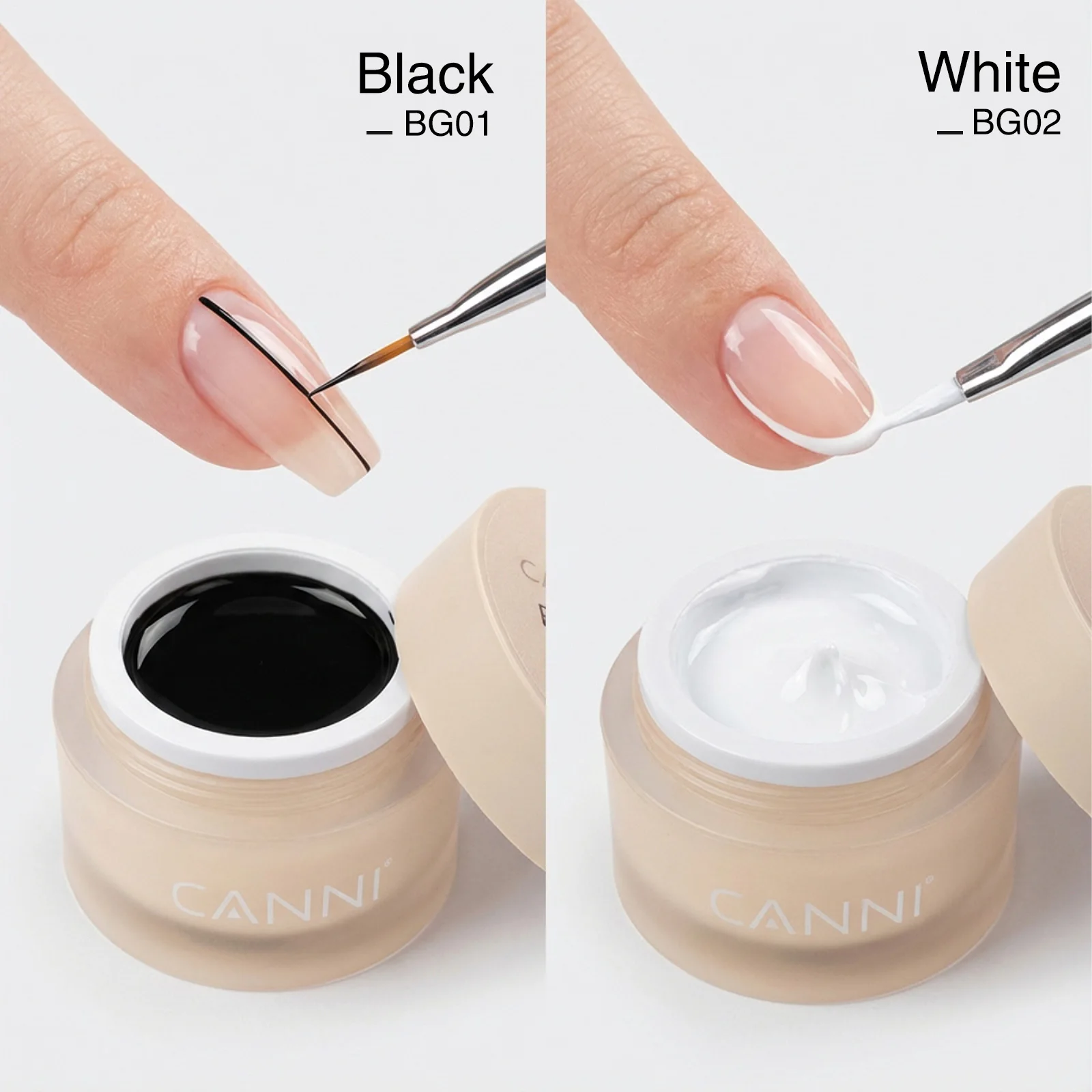 CANNI 10g No-Wipe 5-in-1 Plaster Gel HEMA TPO FREI Nail Art Funktionsgel Weiß Schwarz Nagellack Reliefmuster DIY Maniküre – Detail 12