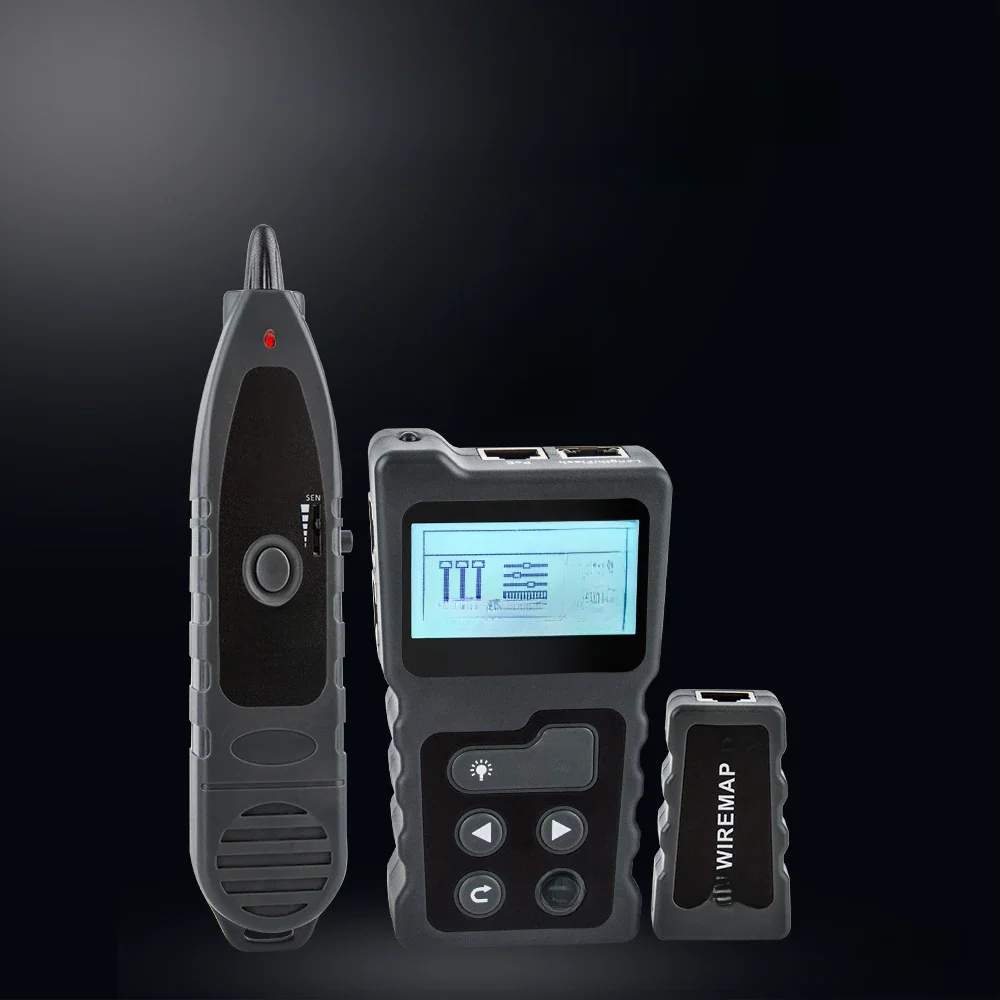 Tester kabli NOYAFA NF-8209 z wyświetlaczem LCD, miernik długości kabli, tester mapy przewodów, narzędzie sieciowe. — zdjęcie 2