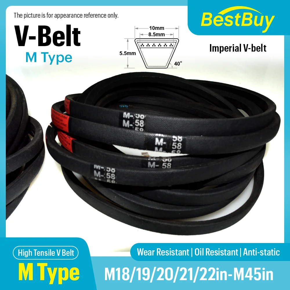 CHAOYANG M Type Imperial V Belt M18in/19in/20in/21in/22in/23in/24in/25in/26in-M45in Rubber Drive Belt for Industrial Equipment