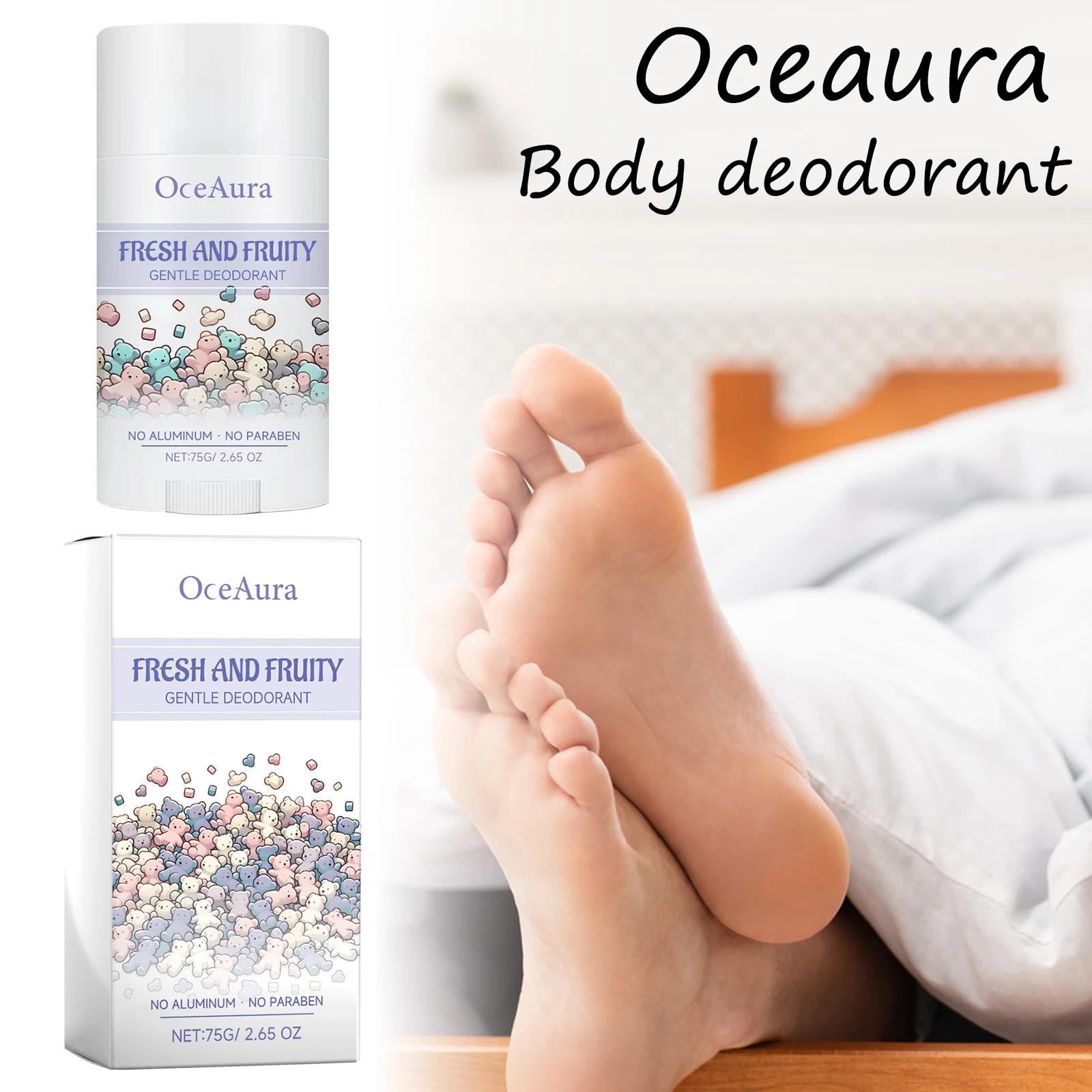 

Oceaura Body Deodorant Stick Eliminate Sweat Odors Fresh Fragrance Non-irritating to Skin Portable Lasting Effect Body Deodorant