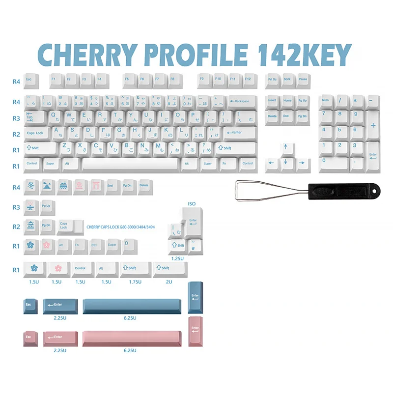 

Personality Winter Them Keycaps JP/US Version PBT 142 Keys Keycaps Cherry Profile For MX Switch Mechanical Keyboard