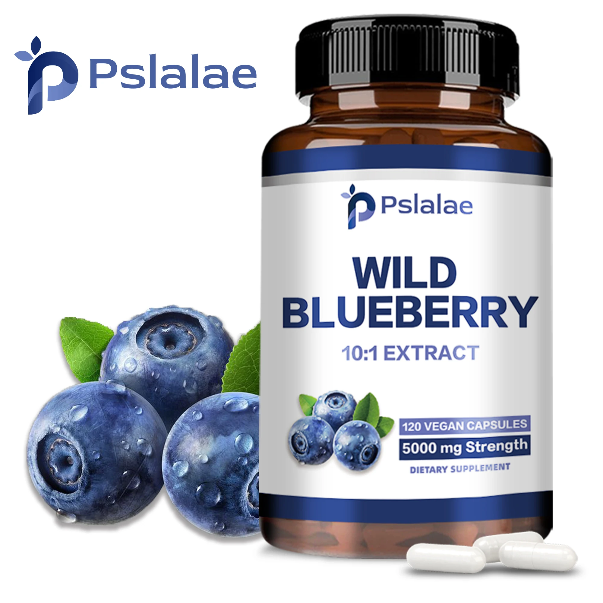 Natural Wild Blueberries - Antioxidant, Enhance Vision and Immunity, Healthy Aging - 120 Capsules