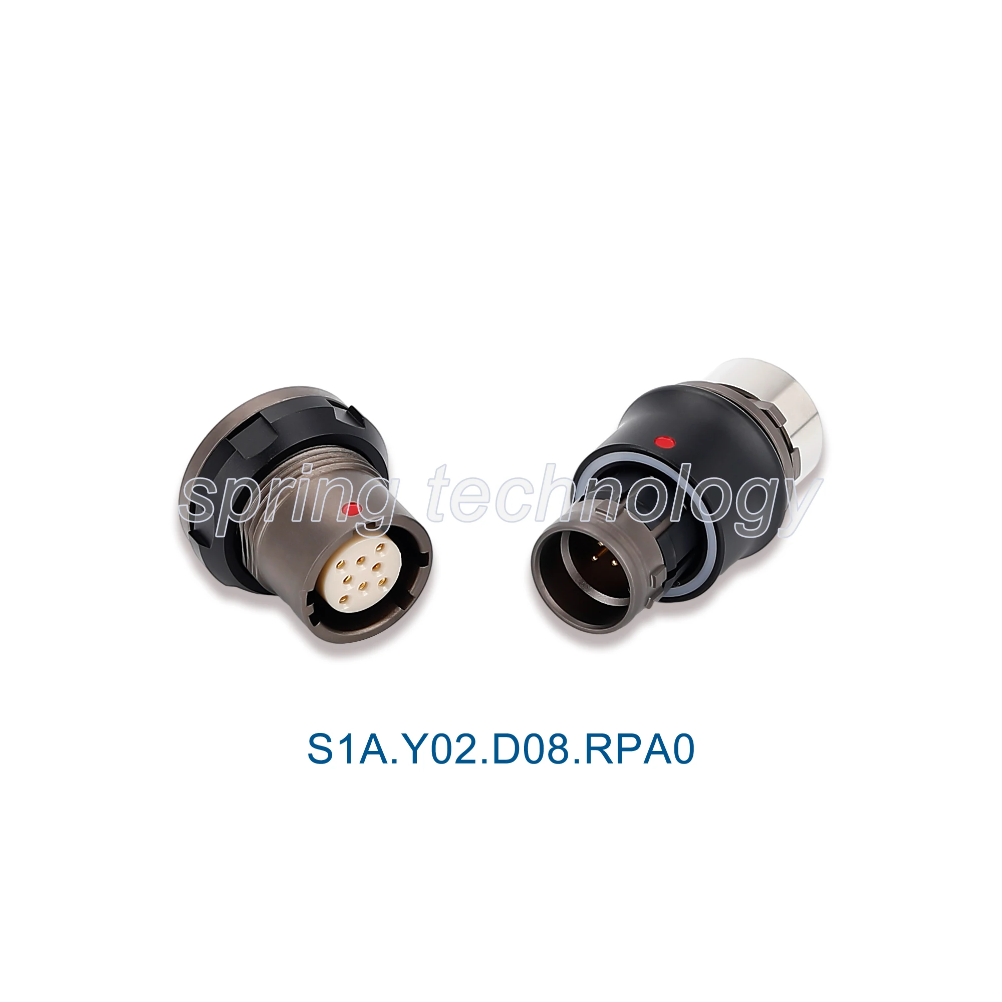 S12YAR-PD8XJG0-000, FX Series Y Version Push-pull Self-latching Multipole Ethernet Connector, S1A.Y02.D08.RPA0