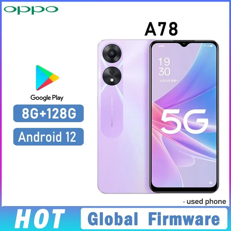 OPPO A78 5G SmartPhone MTK Dimensity 700 Android RAM 8GB ROM 128GB Camera 50MP 5000mAh 33W fast charge global version cell phone
