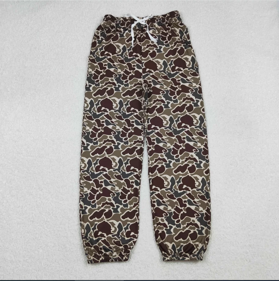 Pantalones corrientes inferiores de mujer con estampado de camuflaje marrón adulto vendedor caliente P0906