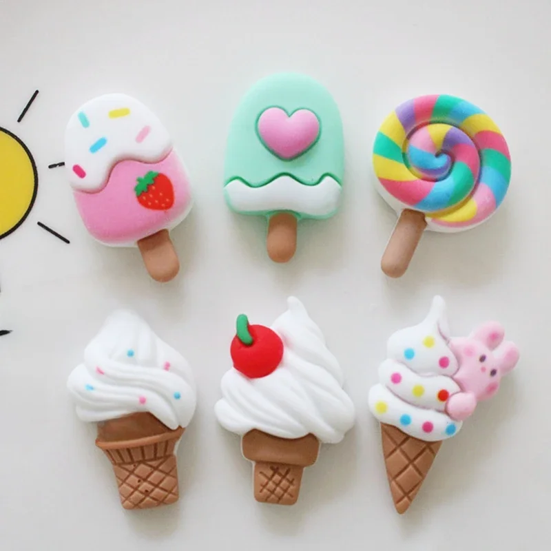 Mini sucette en résine colorée, 10 pièces, Cabochon à dos plat pour crème glacée, Scrapbook artisanal, accessoire de décoration DIY, Figurine