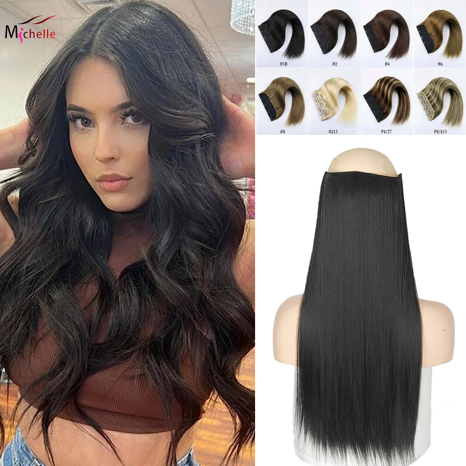 Clip In Hair Extensions Straight One Piece with 5 Clips Real Human Remy Hair Extension Long Straight 3/4 Full Head Clip Ins Hair
