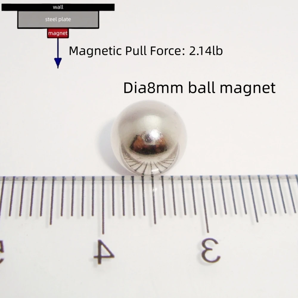 Magnetic Necklace Fashion Therapy Magnet Round Men's Bracelet Ankle Chain Jewelry Accessories 50pcs Dia8mm Sphere DIY Metal
