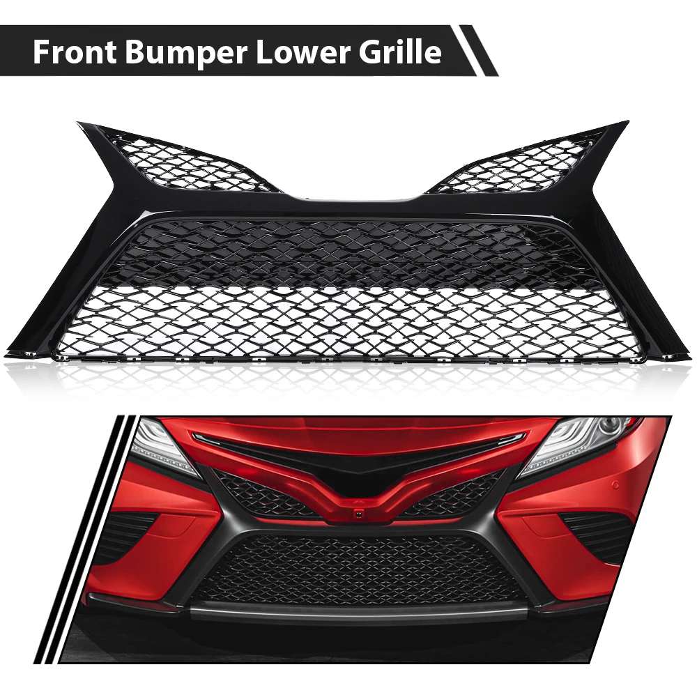 

Нижняя решетка переднего бампера, подходит для Toyota 18-20 Camry Se Xse 5310206520 To1036185, черная сетка, прочный, водонепроницаемый, снегозащитный