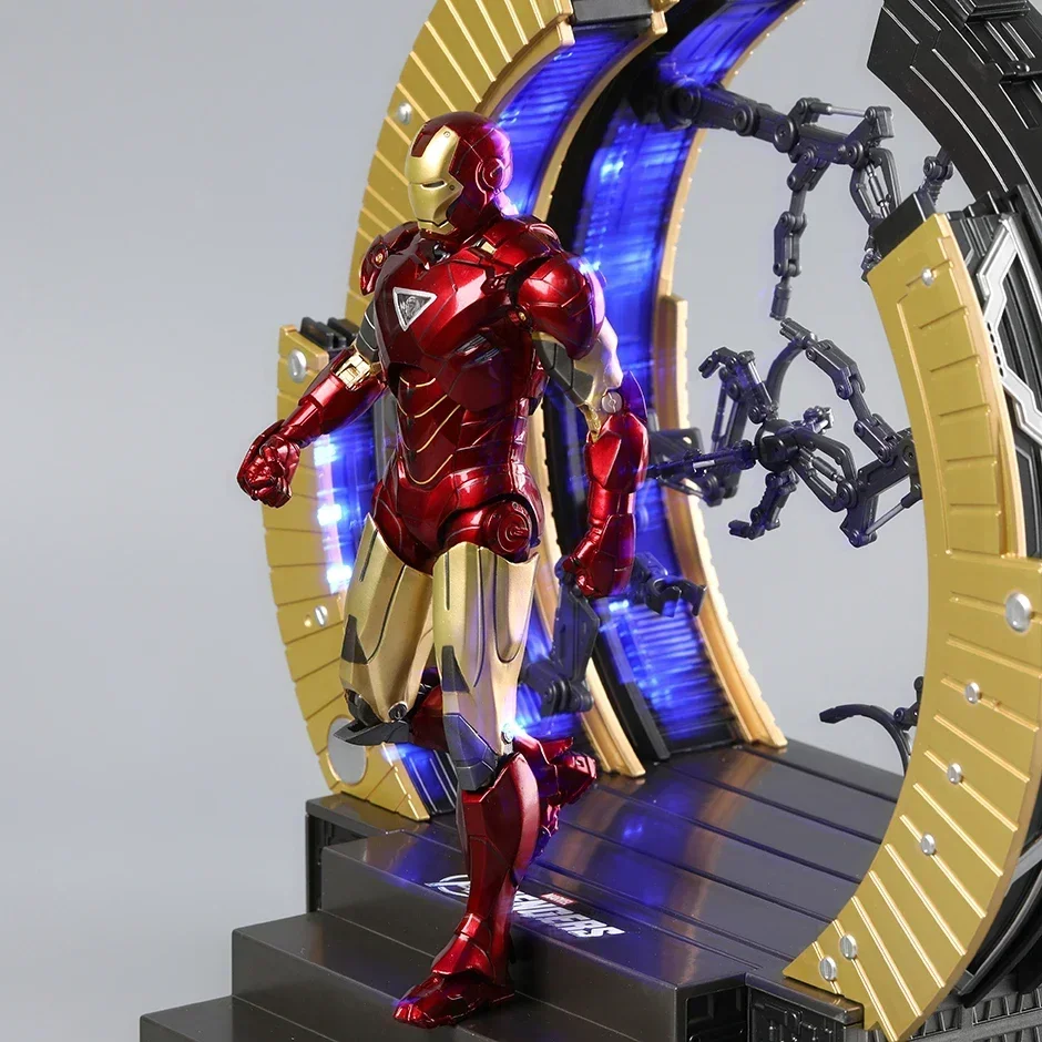 Zd brinquedos 1/10 marvel homem de ferro mark4 com terno para cima pórtico figura de ação tony stark modelo figura brinquedo colecionável presente para criança